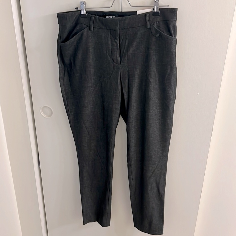 Express charcoal skinny mid rise pant - stretch fabric - 12R - NWT